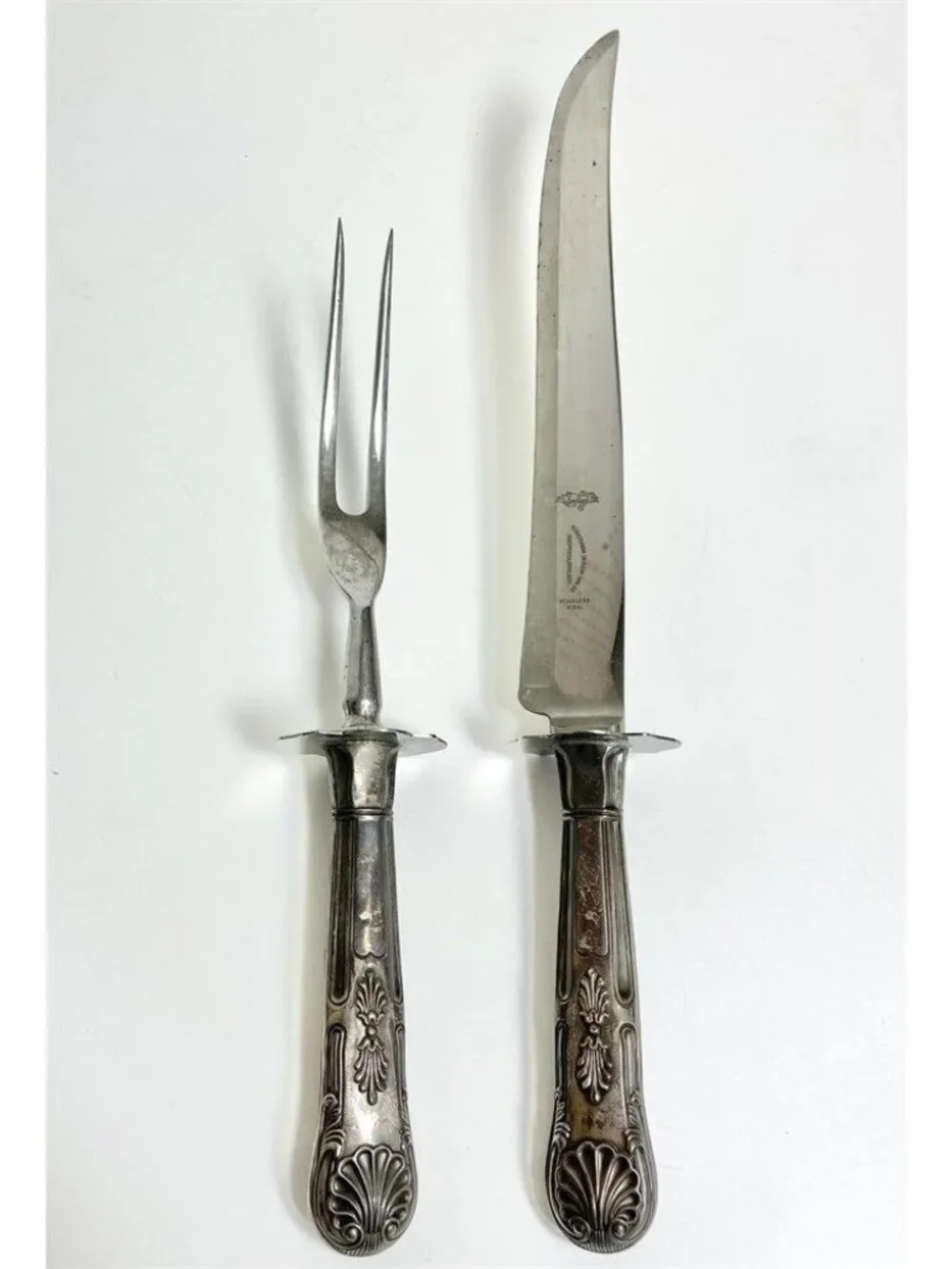 Ambassador Cutlery Sheffield Carving Set Sterling Handles Knife Fork Box